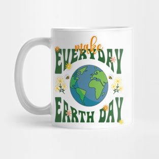 Retro Groovy Make Everyday Earth Day 2024 Cute Save Our Planet Mug